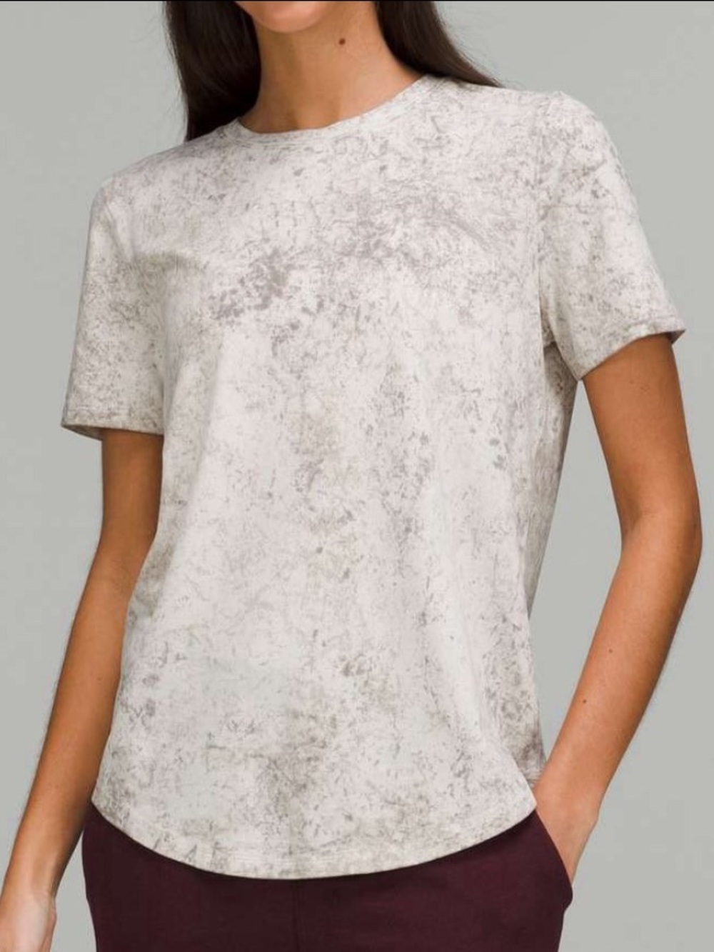 lululemon athletica Neutral Marbled Short Sleeve Tee